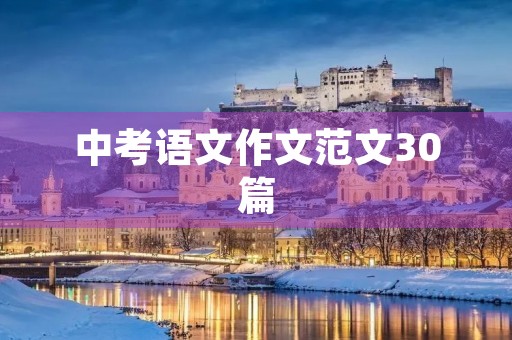 中考语文作文范文30篇 中考语文作文范文30篇