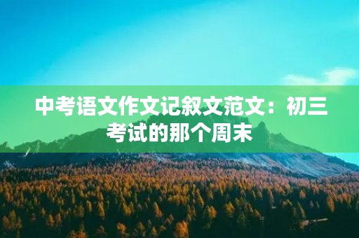 中考语文作文记叙文范文:初三考试的那个周末 中考语文作文记叙文范文:初三考试的那个周末