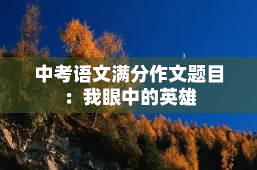 中考语文满分作文题目：我眼中的英雄