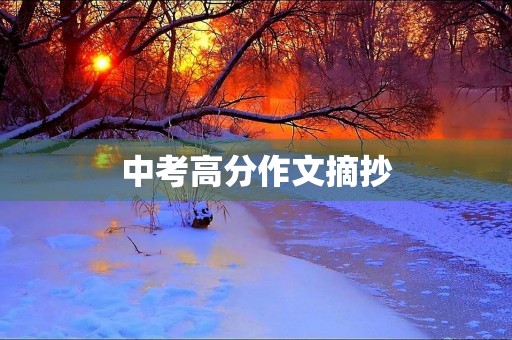 中考高分作文摘抄 中考高分作文摘抄