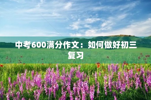 中考600满分作文:如何做好初三复习 中考600满分作文:如何做好初三复习
