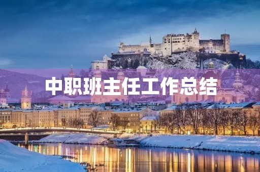 中职班主任工作总结