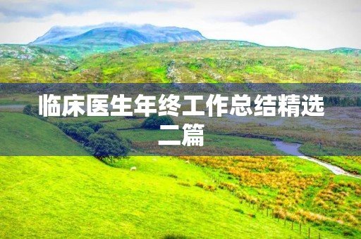 临床医生年终工作总结精选二篇