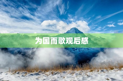 为国而歌观后感