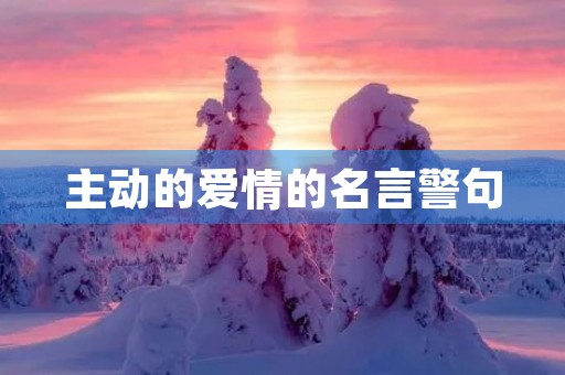 主动的爱情的名言警句(主动的爱情的名言警句大全) 主动的爱情的名言警句(主动的爱情的名言警句大全)