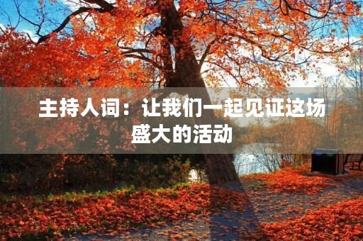 主持人词：让我们一起见证这场盛大的活动