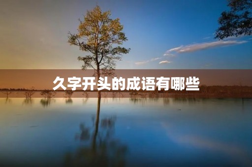 久字开头的成语有哪些