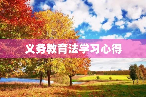 义务教育法学习心得
