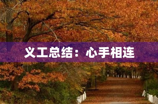 义工总结:心手相连,爱心传递