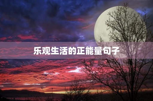 乐观生活的正能量句子(乐观生活的正能量句子图片)