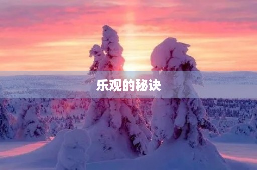 乐观的秘诀 乐观的秘诀