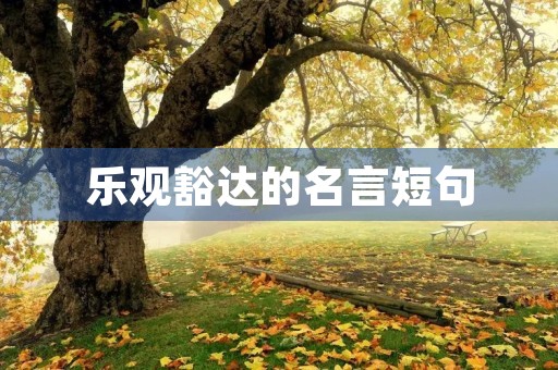 乐观豁达的名言短句(乐观豁达的名言短句8字)