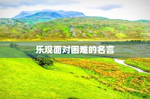 乐观面对困难的名言(乐观面对困难的名言论语) 乐观面对困难的名言(乐观面对困难的名言论语)
