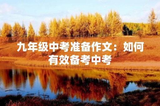 九年级中考准备作文：如何有效备考中考