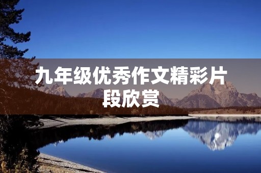 九年级优秀作文精彩片段欣赏 九年级优秀作文精彩片段欣赏