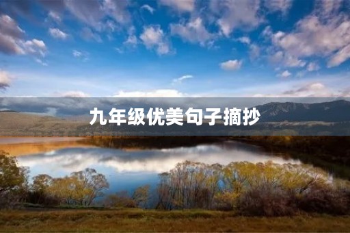 九年级优美句子摘抄