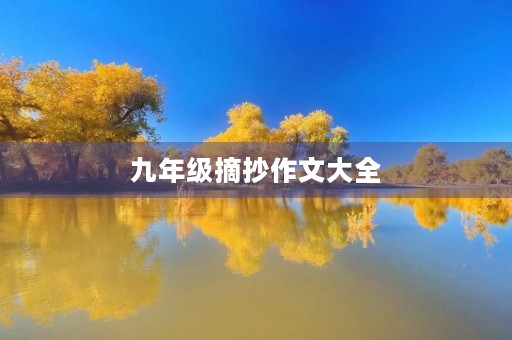 九年级摘抄作文大全