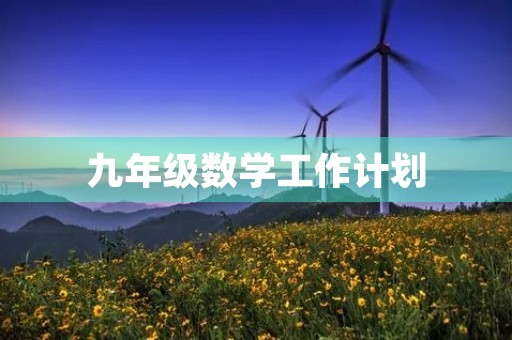 九年级数学工作计划