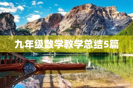 九年级数学教学总结5篇