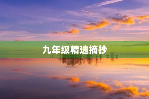 九年级精选摘抄 九年级精选摘抄