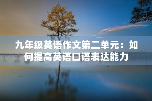 九年级英语作文第二单元:如何提高英语口语表达能力 九年级英语作文第二单元:如何提高英语口语表达能力