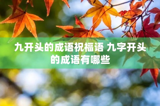 九开头的成语祝福语 九字开头的成语有哪些