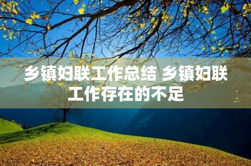 乡镇妇联工作总结 乡镇妇联工作存在的不足