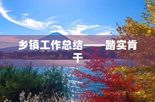 乡镇工作总结——踏实肯干，积极进取