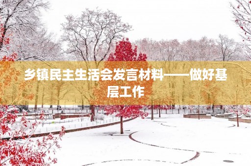 乡镇民主生活会发言材料——做好基层工作,服务百姓 乡镇民主生活会发言材料——做好基层工作,服务百姓