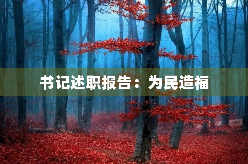 书记述职报告：为民造福，勇攀新高峰