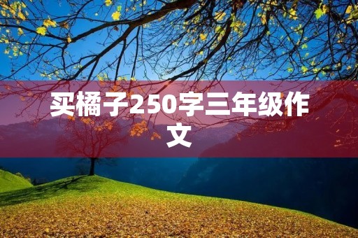 买橘子250字三年级作文 买橘子250字三年级作文
