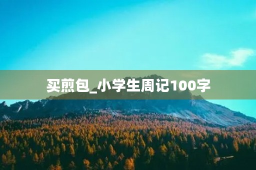 买煎包_小学生周记100字 买煎包_小学生周记100字