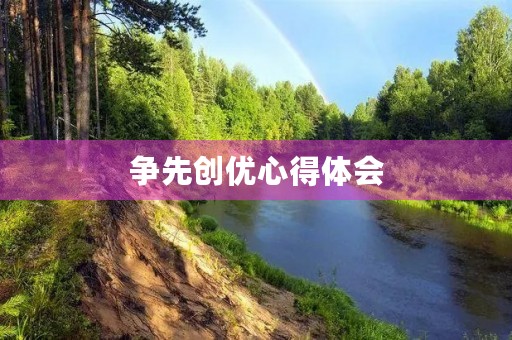 争先创优心得体会 争先创优心得体会