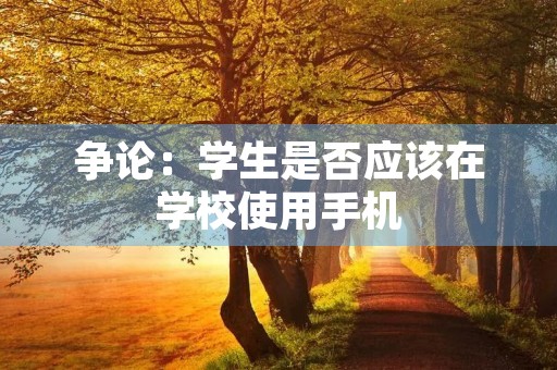 争论：学生是否应该在学校使用手机