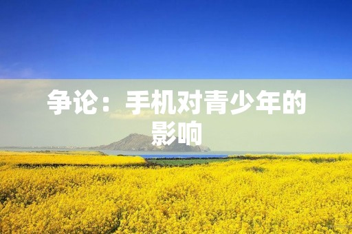 争论:手机对青少年的影响 争论:手机对青少年的影响