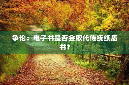 争论:电子书是否会取代传统纸质书? 争论:电子书是否会取代传统纸质书?