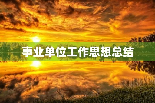 事业单位工作思想总结