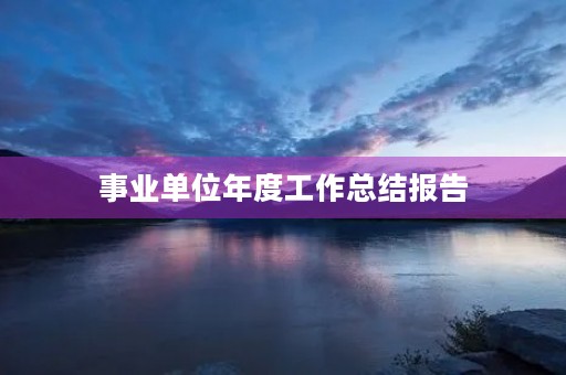 事业单位年度工作总结报告