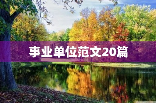 事业单位范文20篇 事业单位范文20篇