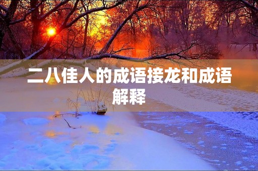 二八佳人的成语接龙和成语解释