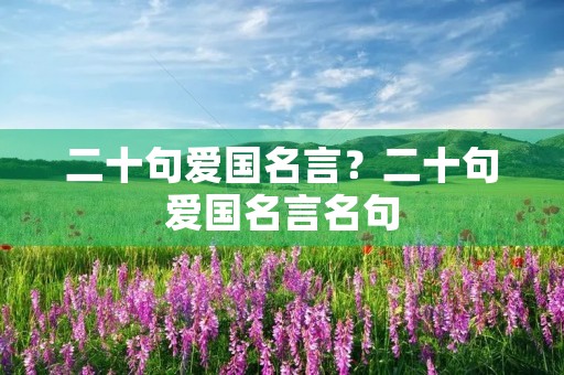 二十句爱国名言?二十句爱国名言名句 二十句爱国名言?二十句爱国名言名句