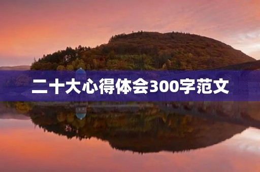 二十大心得体会300字范文
