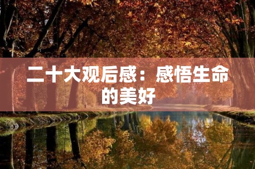 二十大观后感：感悟生命的美好