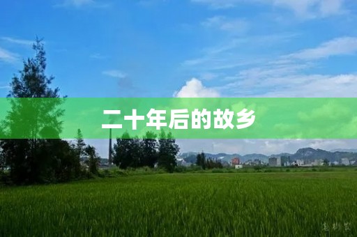 二十年后的故乡，依旧是我心中的家
