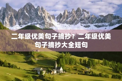 二年级优美句子摘抄？二年级优美句子摘抄大全短句