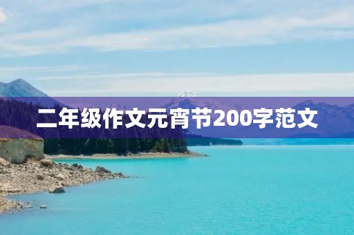 二年级作文元宵节200字范文