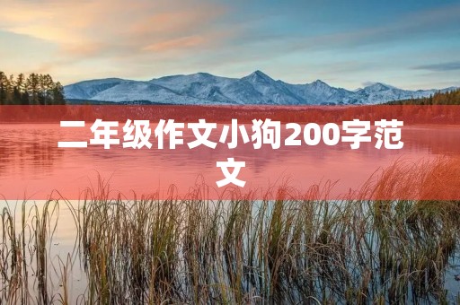 二年级作文小狗200字范文