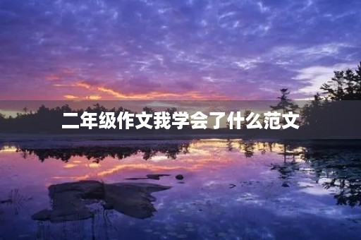 二年级作文我学会了什么范文 二年级作文我学会了什么范文