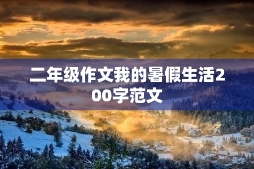 二年级作文我的暑假生活200字范文