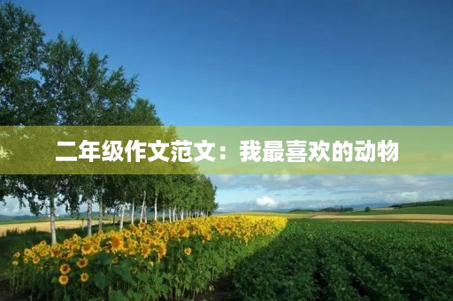 二年级作文范文：我最喜欢的动物
